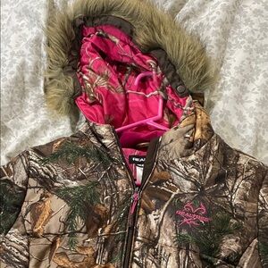 Realtree Women's Camo Ski Jacket with Pink Lining